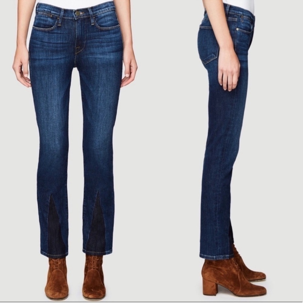 FRAME Le High Straight Jean In Gusset Bay
